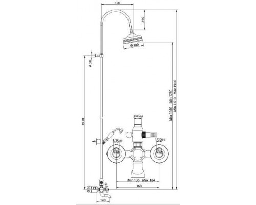 Душевая система Bandini Antica 66682006D150