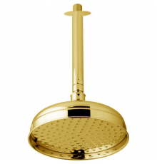 Верхний душ Cisal Shower, D207 мм, Easy Clean, 1 режим струи, с потолочным держателем L305 мм, золото, DS01341124