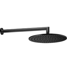 Верхний душ Cisal Shower, D300 мм, 1 режим струи, с настенным держателем L400 мм, черный матовый (DS01362040)