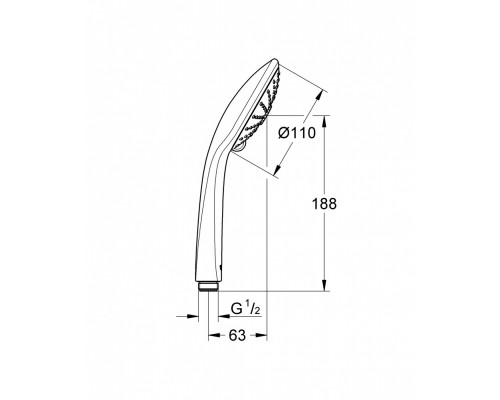 Ручной душ Grohe Euphoria 110 Massage 26513000, 3-х режимный, 6.8 л/мин