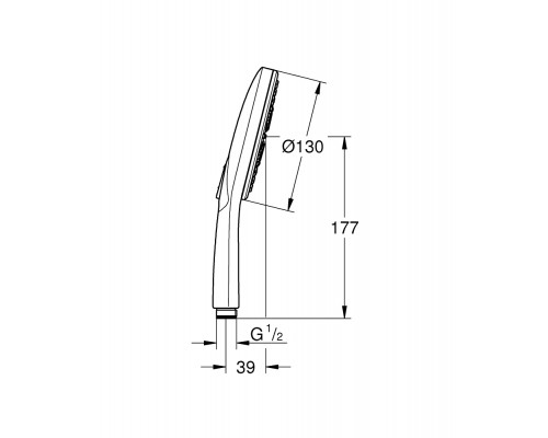 Ручной душ Grohe Rainshower SmartActive 130, 26544000, хром