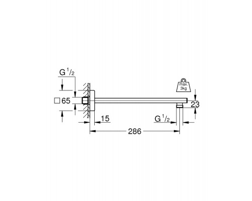 Держатель верхнего душа Grohe 27709000, 28,6 см