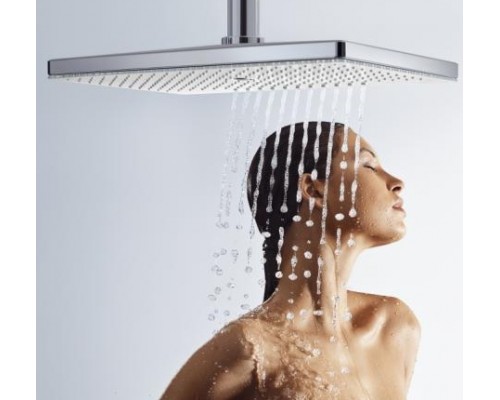 Верхний душ Hansgrohe Rainmaker Select 24014400, 460 x 300 мм, 2 режима струи, с держателем, белый/хром