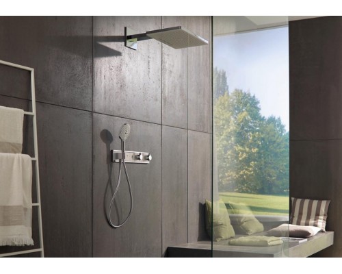 Верхний душ Hansgrohe Rainmaker Select, 460 x 300 мм, 3 режима струи, с держателем, 24017400, белый/хром