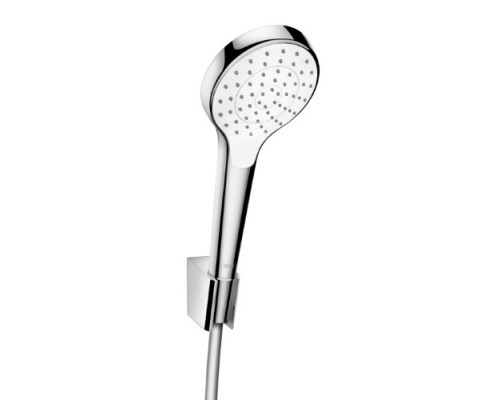 Душевой гарнитур Hansgrohe Croma Select S 1jet EcoSmart 26575400, штанга 90 см, корпус хром, лицевая часть белая