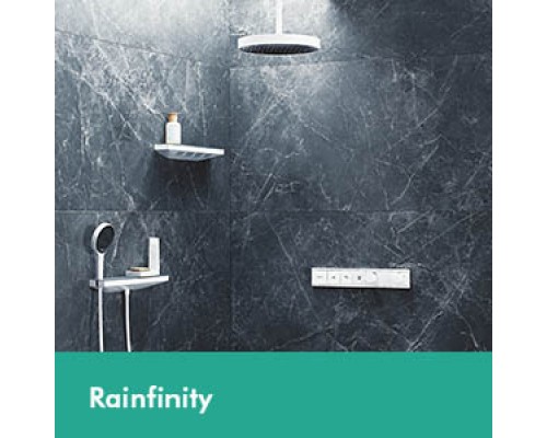 Верхний душ Hansgrohe Rainfinity 26231700, 36х36 см, 1 режим струи, без держателя, белый матовый