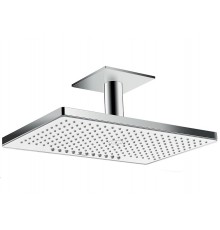 Верхний душ Hansgrohe Rainmaker Select 24014400, 460 x 300 мм, 2 режима струи, с держателем, белый/хром