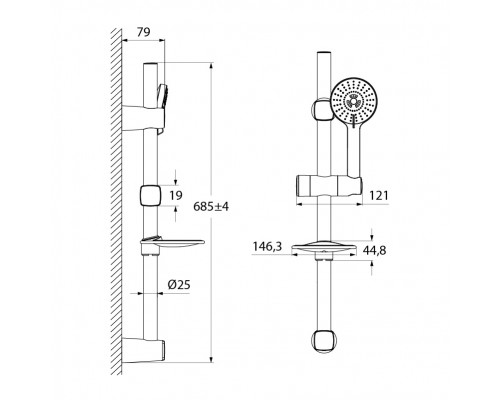 Душевая штанга Iddis Pond PON5F00i16