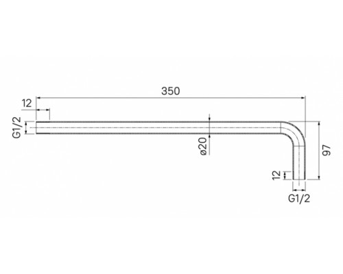 Кронштейн для верхнего душа Iddis, черный, 001BB35i61