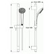 Душевой гарнитур Ideal Standard Idealrain Pro S3, лейка 3 режима, штанга 60 см, B9830AA