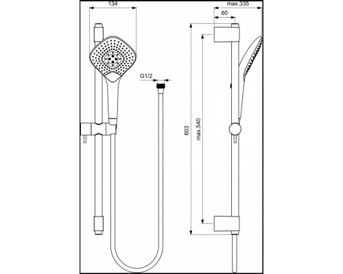 Душевой гарнитур Ideal Standard Idealrain B1762AA