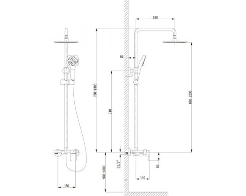 Душевая система Timo Lotta-thermo SX-2610 white, 3-х режимная, белая/хром