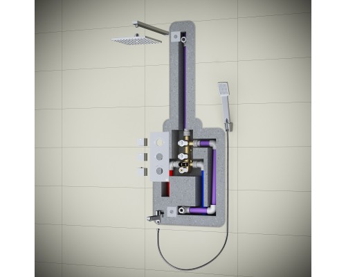 Душевая система Timo Tetra-Thermo, термостатическая, цвет золото матовое, SX-0179/17SM