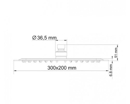 Верхний душ WasserKRAFT A069, 300 x 200 мм, 1 режим струи, без держателя, хром