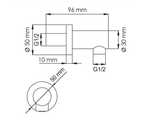 Подключение шланга WasserKRAFT A082, цвет - черный