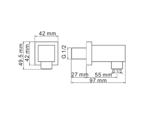 Подключение шланга WasserKRAFT A089, хром