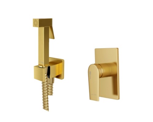 Гигиенический душ WasserKRAFT 5500, со смесителем, матовое золото, А55094