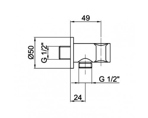 Шланговое подсоединение угловое Webert Comfort AC0354015, хром