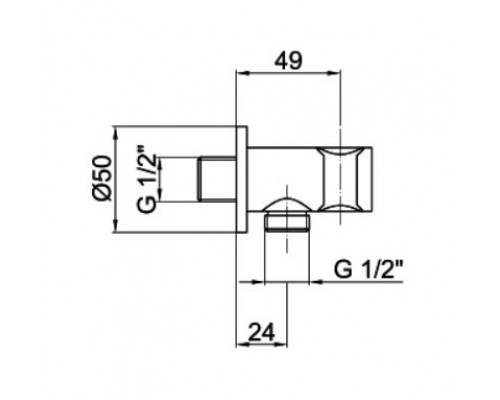 Шланговое подсоединение Webert Comfort AC0478015 угловое с держателем 1/2-1/2, хром