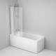 Душевая шторка на ванну Am.Pm Gem W90BS-D3W5-140CT, 80х140 см, поворотная, профиль хром, стекло прозрачное