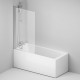 Душевая шторка на ванну Am.Pm Gem W90BS-D080-140CT, 80х140 см, поворотная, профиль хром, стекло прозрачное