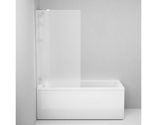Душевая шторка на ванну, Am.Pm Gem W90BS-080-140CM, 80х140 см, неподвижная, профиль хром, стекло матовое