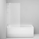 Душевая шторка на ванну, Am.Pm Gem W90BS-080-140CM, 80х140 см, неподвижная, профиль хром, стекло матовое