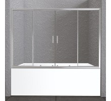 Шторка для ванны BelBagno Unique UNIQUE-VF-2-150/180-140, стекло прозрачное/матовое, цвет профиля хром