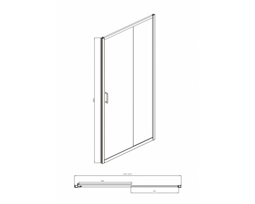 Душевая дверь в нишу Bravat Drop BD120.4100A, 120 x 200 см, раздвижная, стекло прозрачное, хром