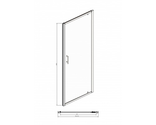 Душевая дверь в нишу Bravat Drop BD080.4110A, 80 x 200 см, распашная, стекло прозрачное, хром