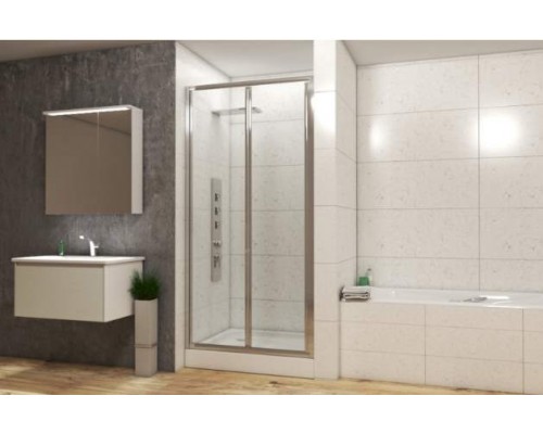 Душевая дверь в нишу Bravat Line BD100.4121A, 100 x 200 см, складная, стекло прозрачное, хром Душевая дверь в нишу Bravat Line BD100.4121A, 100 x 200 см, складная, стекло прозрачное, хром