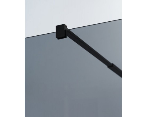 Душевая стенка Cezares Liberta со свободным входом, 110 см, стекло графит, профиль черный, Liberta-L-1-110-GR-Nero