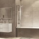 Шторка на ванну Iddis Ray 120 x 140 см распашная, стекло прозрачное, хром, RAY6CS2i90