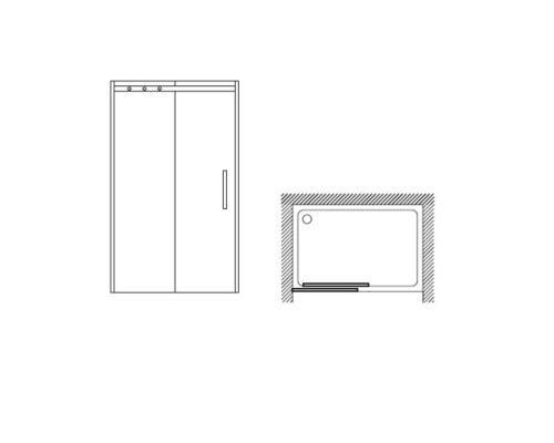 Душевая дверь Jacob Delafon Contra E22C170-BL, 170 х 195 см, стекло прозрачное, профиль чёрный