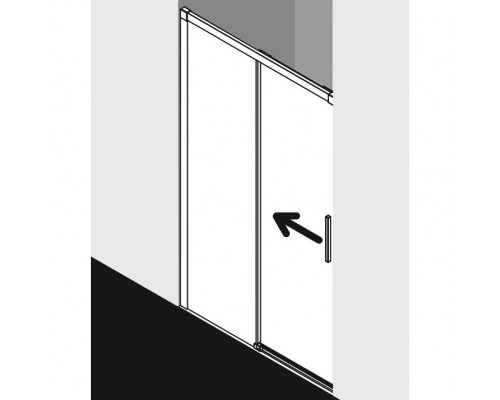 Раздвижная дверь с фиксированной панелью (слева/справа) Kermi Nica NI L2L/R 12020 VPK 120 x 200 см в нишу, стекло прозрачное, серебро/глянец