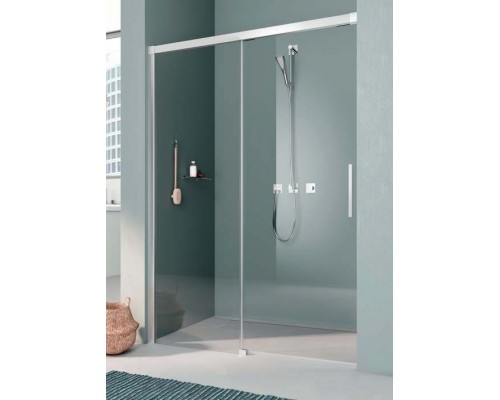 Раздвижная дверь с фиксированной панелью (слева/справа) Kermi Nica NI L2L/R 12020 VPK 120 x 200 см в нишу, стекло прозрачное, серебро/глянец