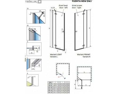 Душевая дверь Radaway Fuenta New DWJ 80 384012-01-01