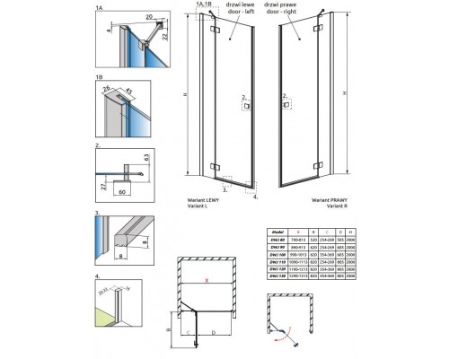 Душевая дверь Radaway Essenza New DWJ 90 385013-01-01