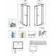 Душевая дверь в нишу Radaway Arta DWJS 130 R с двумя неподвижными сегментами, стекло прозрачное