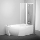Шторка для ванны Ravak VSK2 Rosa 140, левая/правая, профиль белый, витраж транспарент, 76L70100Z1/76P70100Z1