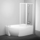 Шторка для ванны Ravak VSK2 Rosa 150, левая/правая, профиль белый, витраж транспарент, 76L80100Z1/76P80100Z1