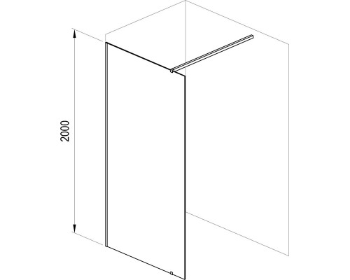 Душевая стенка Ravak Walk-In Wall ST, 110 см, профиль черный, витраж транспарент, GW9WD0300Z1