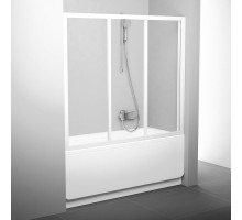 Шторка для ванны Ravak AVDP3-170, профиль белый/сатин, витраж транспарент, 40VV0102Z1/40VV0U02Z1