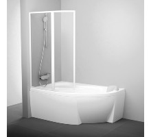 Шторка для ванны Ravak VSK2 Rosa 160, левая/правая, профиль белый, витраж транспарент, 76L90100Z1/76P90100Z1