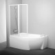 Шторка для ванны Ravak VSK2 Rosa 170, левая/правая, профиль белый, витраж транспарент, 76LB0100Z1/76PB0100Z1