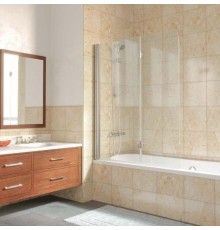 Шторка на ванну Vegas Glass E2V Lux 0120 01 ARTDECO D2, профиль - белый, стекло – Artdeco D2, 120*150,5 см