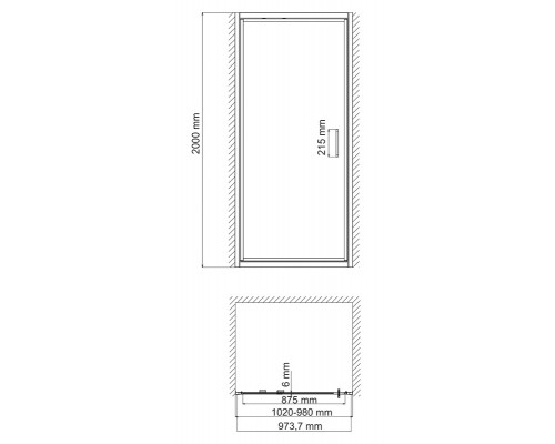 Душевая дверь WasserKRAFT  27I12, поворотно-складная, 100 х 200 см