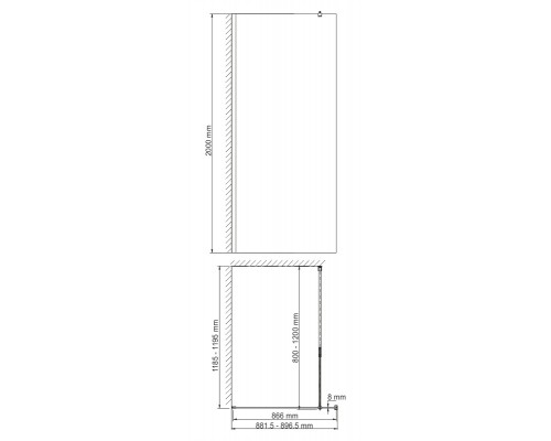 Душевая перегородка WasserKraft  20W39 90 x 200 см