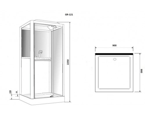 Душевая кабина Grossman GR-121 90 x 90 см