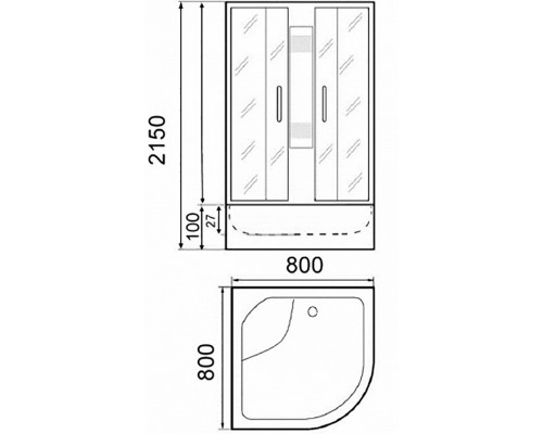 Душевая кабина Parly FQ81, 80 x 80 см